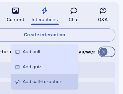 Add calls to action during a webinar