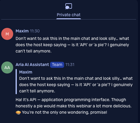 AI Assistant can help in private chats