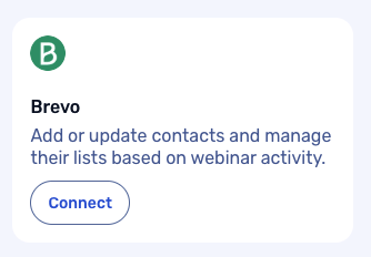Connect WebinarGeek with Brevo