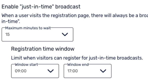 Just-in-time time window