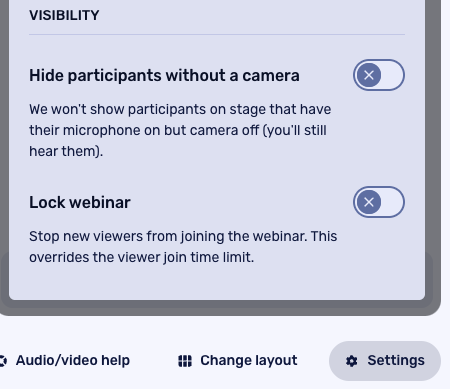 Lock webinars for new viewers
