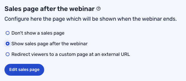 Send viewers to your external sales page