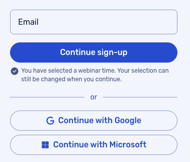 Register for webinars with Google or Microsoft